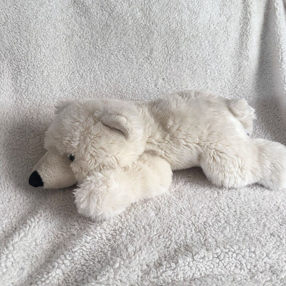 Seaworld Large Polar Bear Plush Laying 19” Stuffed Animal Realistic